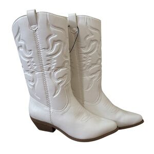 Soda White Heeled Boots